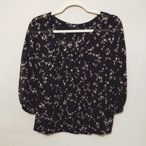 Club Monaco Floral Top with buttons